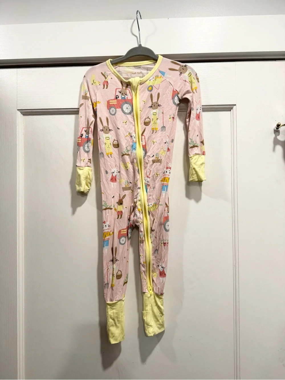 Little Sleepies‎ Bamboo convertible sleeper pink hop to it 6-12M Easter Bunny